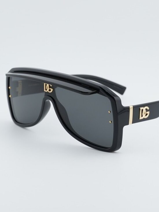 Dolce & Gabbana DG6205 501/87 Sunglasses Black Square Frame, Grey Lenses main image 4